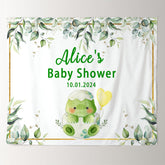 Lofaris Boho Green Leaf Dinosaur Custom Baby Shower Backdrop